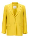 Jil Sander Tailored Blazer With Flap Pockets And Vent In Verde