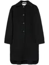 Jil Sander Single-breasted Button-fastening Coat In 黑色