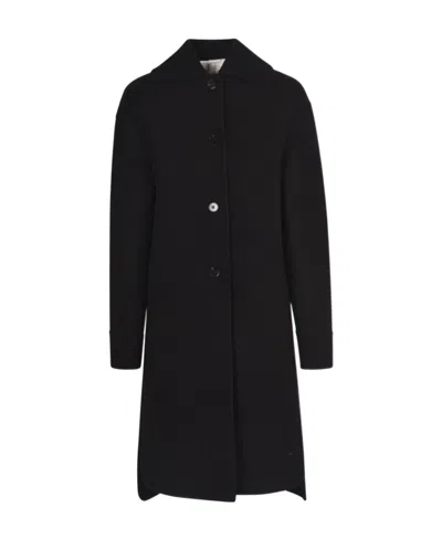 Jil Sander Cashmere Coat In Black
