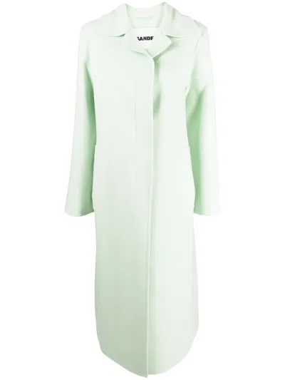Jil Sander Einreihiger Kaschmirmantel In Green