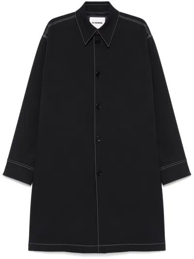 Jil Sander Single-breasted Coat In Black