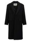 Jil Sander Double-breasted Coat In Black