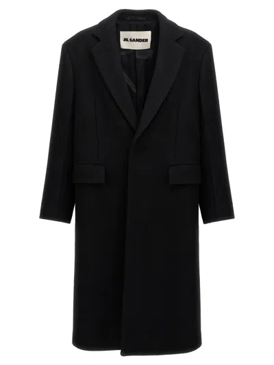Jil Sander Single-breasted Coat Coats, Trench Coats In Black