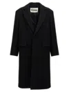 Jil Sander Double-breasted Coat In Black