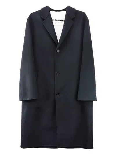 Jil Sander Single-breasted Coat In Blue