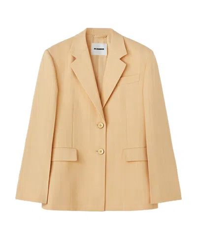 Jil Sander Single-breasted Crepe Blazer In Nude