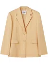 Jil Sander Single-breasted Crepe Blazer In Orange