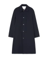 Jil Sander Single-breasted Gabardine Wool Coat In Black
