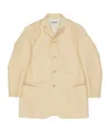 Jil Sander Single Breasted Leather Jacket In Blue