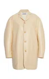 Jil Sander Single-breasted Leather Jacket In Neutral