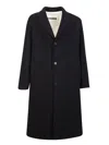 Jil Sander Single-breasted Mid-length Coat In Black