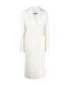 Jil Sander Single-breasted Mid-length Coat In White