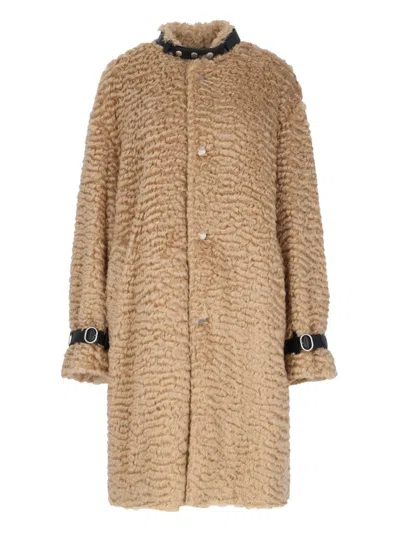 Jil Sander Single-breasted Midi Coat In Beige