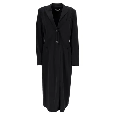 Jil Sander Single-breasted Midi Coat In Black Wool