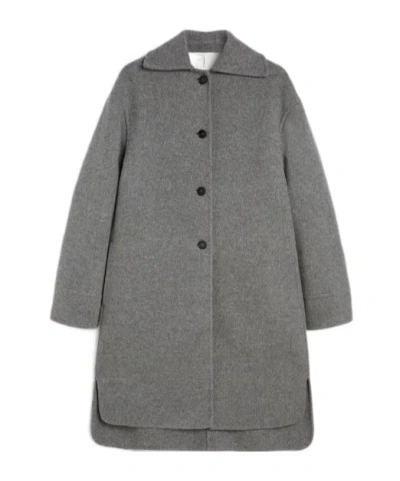 Jil Sander Single-breasted Oversized Coat In Gray
