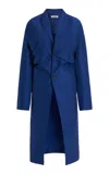 Jil Sander Single-breasted Satin Coat In Blue