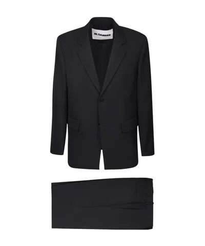 Jil Sander Single-breasted Straight-leg Suit In Black