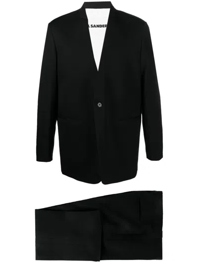 Jil Sander Single-breasted Two-piece Suit In Black