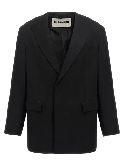 Jil Sander Single-breasted Wool Blazer In Black