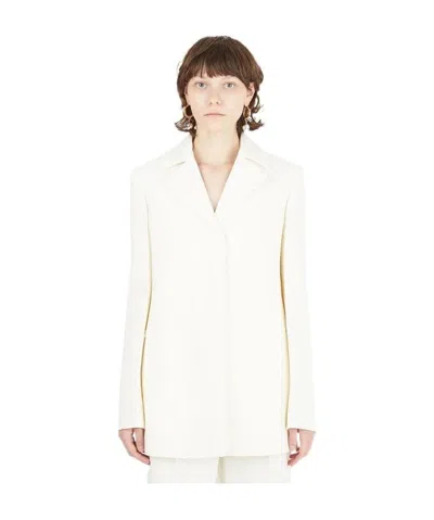 Jil Sander Single-breasted Wool Blazer In White