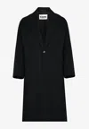 Jil Sander Single-breasted Wool Coat In Black