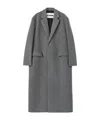 Jil Sander Mens Single-breasted Two-flap-pockets Relaxed-fit Wool Coat Pebble In Black