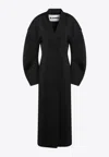 Jil Sander Black Double-breasted Coat In Virgin Wool In Black