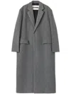 Jil Sander Mens Single-breasted Two-flap-pockets Relaxed-fit Wool Coat Pebble In Grey