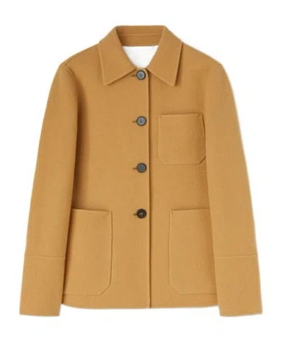 Jil Sander Single-breasted Wool Jacket In Brown