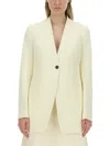 Jil Sander Single Button Tailored Jacket With Notched Lapel In Neutral