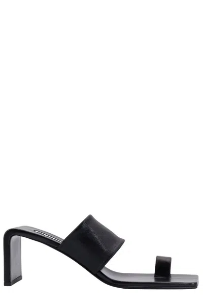 Jil Sander Single Toe Strap Mules In Black