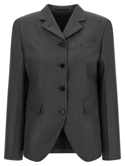 Jil Sander Tailored Blazer Long Sleeves Notched Lapel In Gray