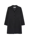 Jil Sander Single-breasted Buttoned Coat In Black