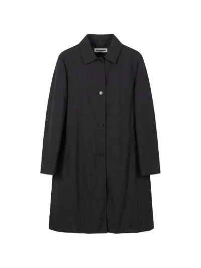 Jil Sander Single-breasted Button-fastening Coat In Black