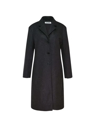 Jil Sander Single-breasted Coat In Black