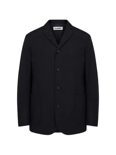 Jil Sander Single-breasted Jacket In Blue