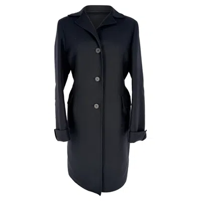 Pre-owned Jil Sander Single-breasted Mid-length Coat In Black Cashmere