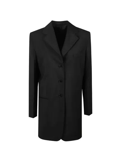 Jil Sander Single-breasted Notched-lapel Coat In Black