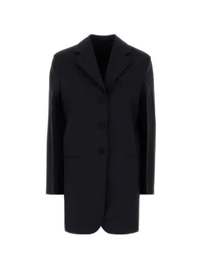 Jil Sander Single-breasted Notched-lapels Coat In Black