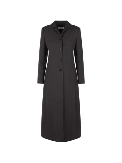Jil Sander Single-breasted Notched-lapels Coat In Gray