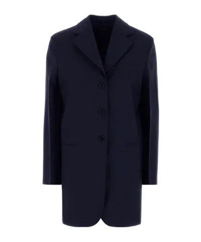 Jil Sander Single-breasted Notched-lapels Coat In Blue