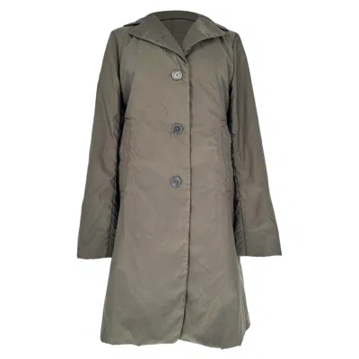 Pre-owned Jil Sander Single-breasted Padded Coat In Brown Polyester In Green