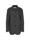 Jil Sander Single-breasted Patch-pocket Jacket In Grey