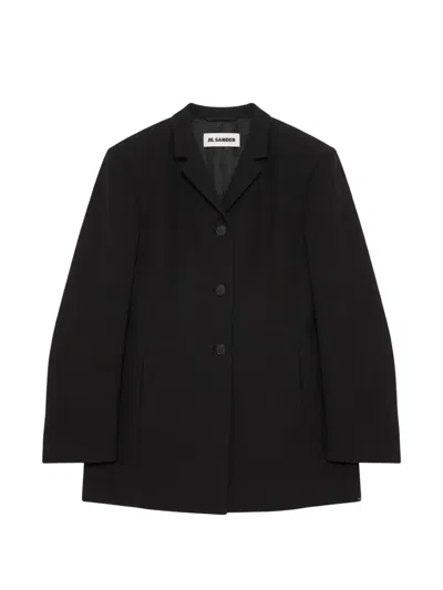 Jil Sander Single-breasted Tailored Jacket In Black