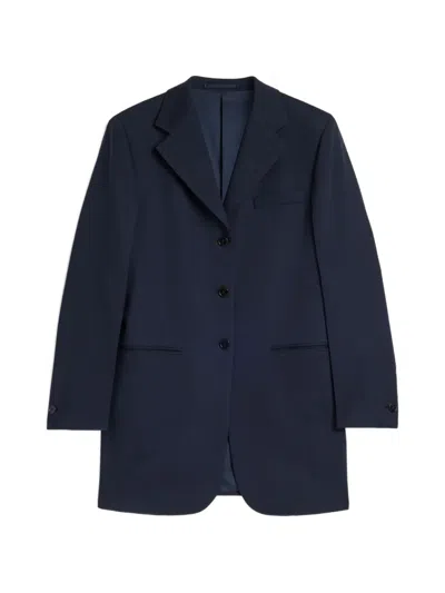 Jil Sander Single-breasted Tailored Jacket In Blue