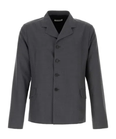 Jil Sander Single-breasted Tailored Jacket In Gray