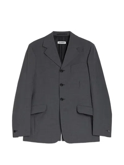 Jil Sander Single-breasted Wool Blazer In Gray