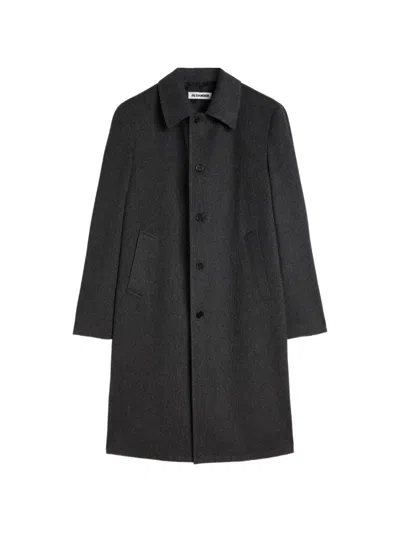 Jil Sander Single-breasted Wool Coat In Black