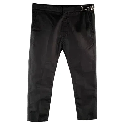 Pre-owned Jil Sander Size 34 Black Cotton Blend Side Strap Casual Pants