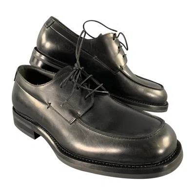 Pre-owned Jil Sander Size 7 Black Leather Lace Up Shoes